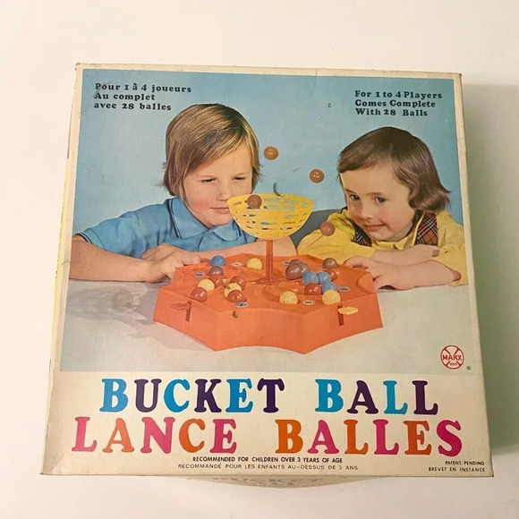 Vintage 1970s Bucket Ball Game Marx Toys  Missing 1 Ball - Picture 1 of 12